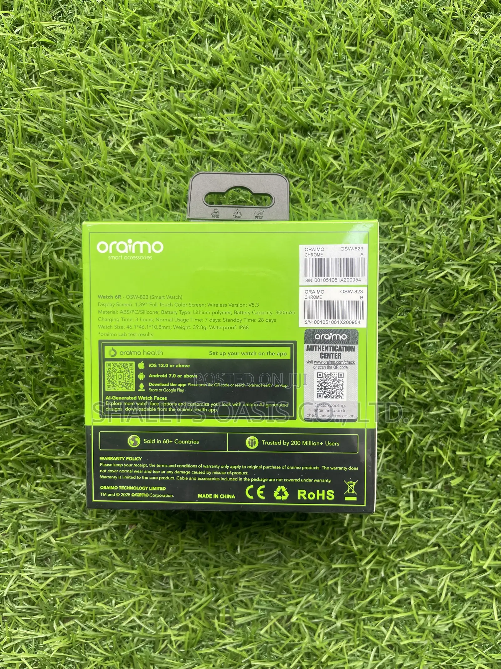 Original Oraimo Watch 6R Smart Watch (AMOLED Screen + Calling)