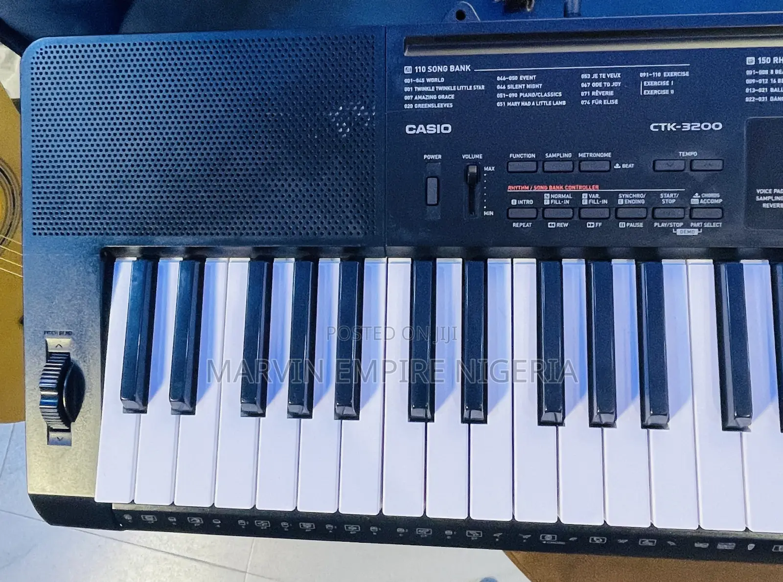 Neat as New Casio CTK-3200 Black Keyboard With Pitch-Bend and Adapter