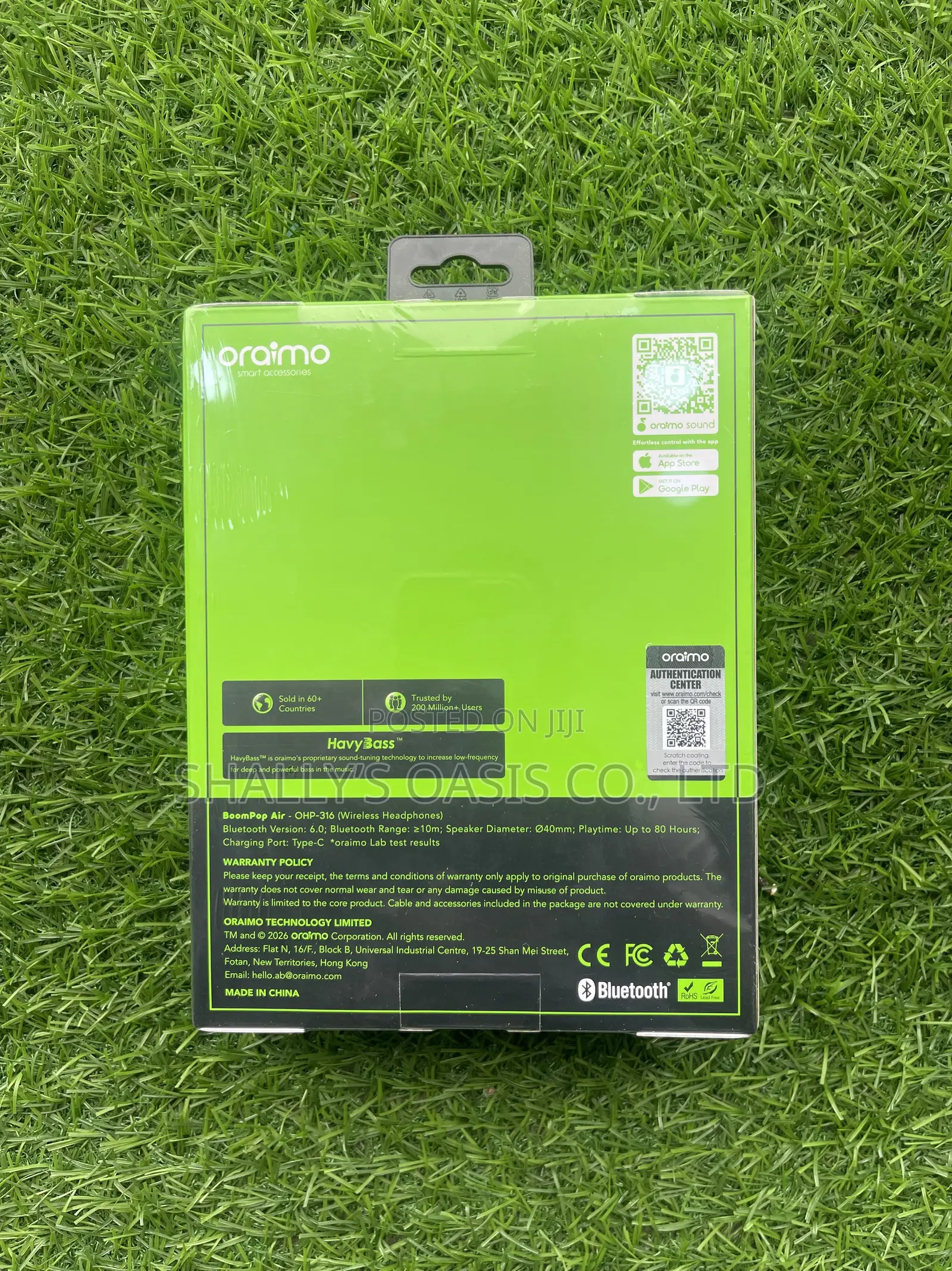 Brand New Oraimo BoomPop Air Wireless on-Ear Headphones - 80-Hours
