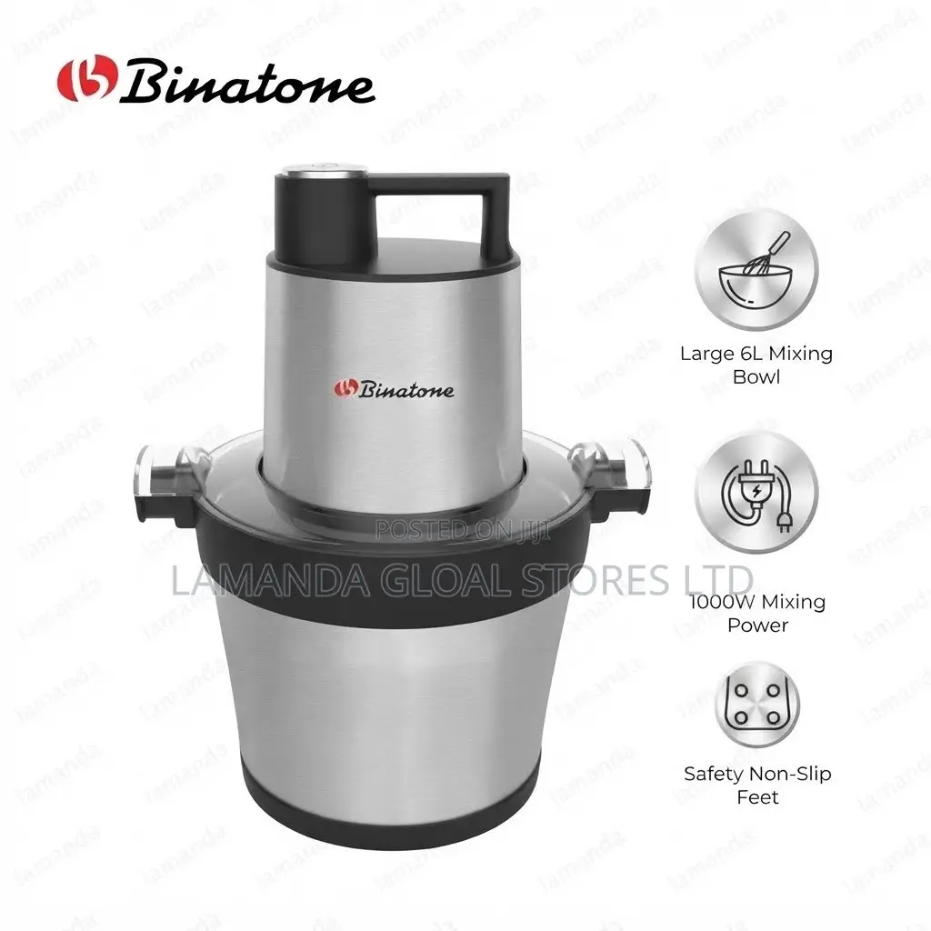 Binatone 6L 1000W Heavy-Duty Food Chopper Yam Pounder