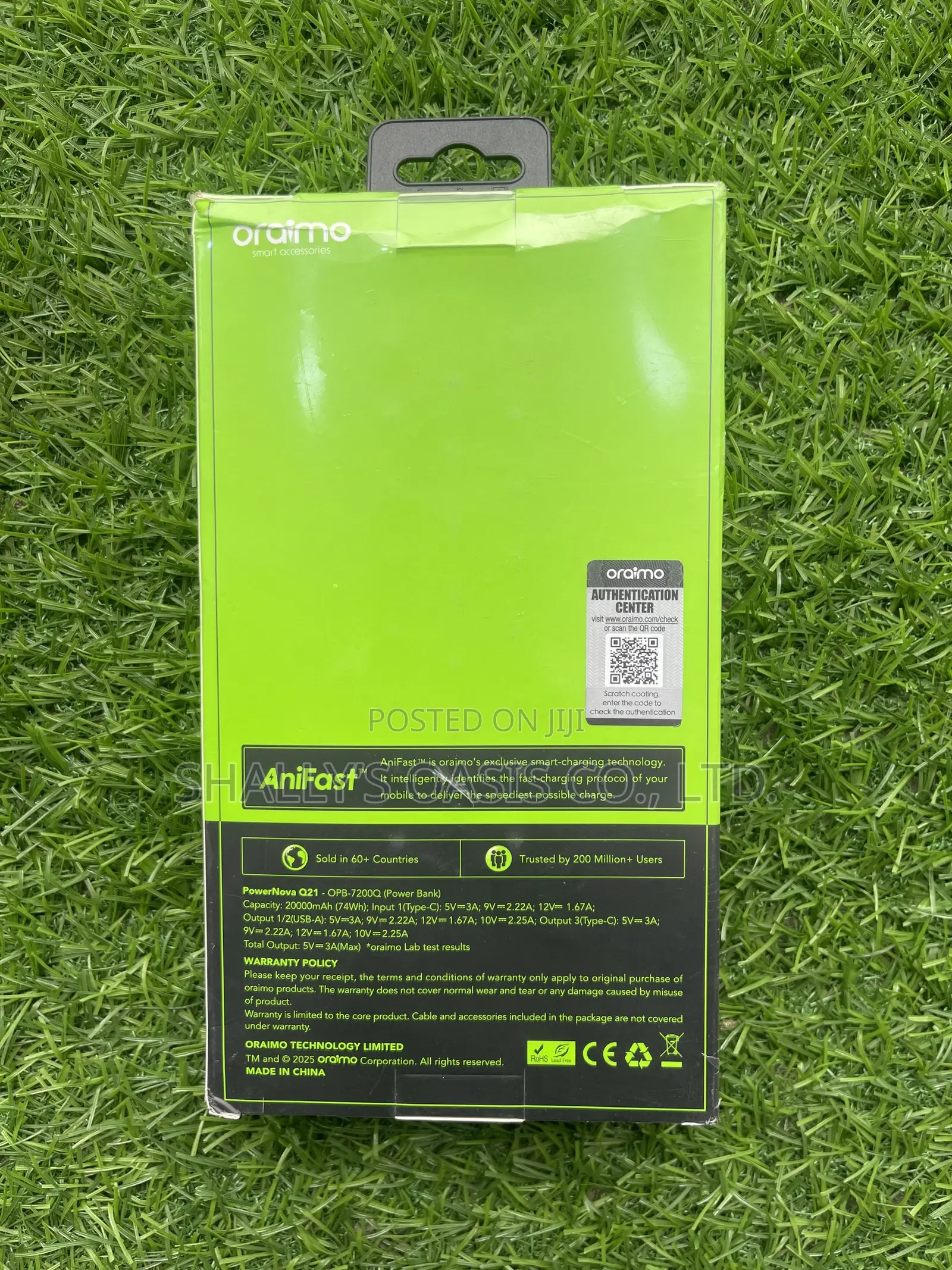 Original Oraimo PowerNova Q21 (20,000mAh) 22.5W Fast Charge Power Bank