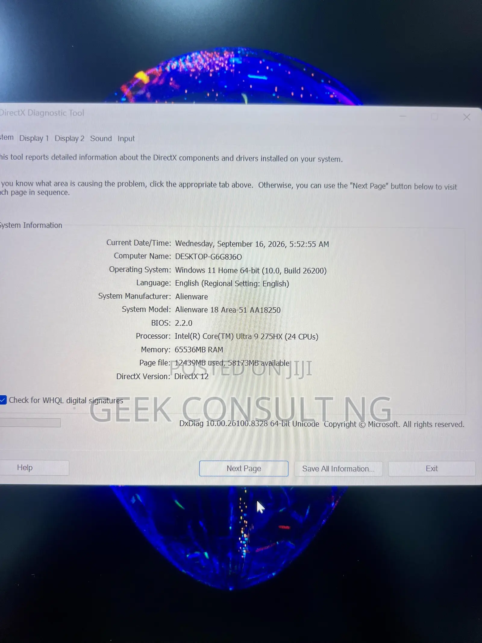 Laptop Alienware 18 Area-51 64GB Intel Core Ultra 9 SSD 2T