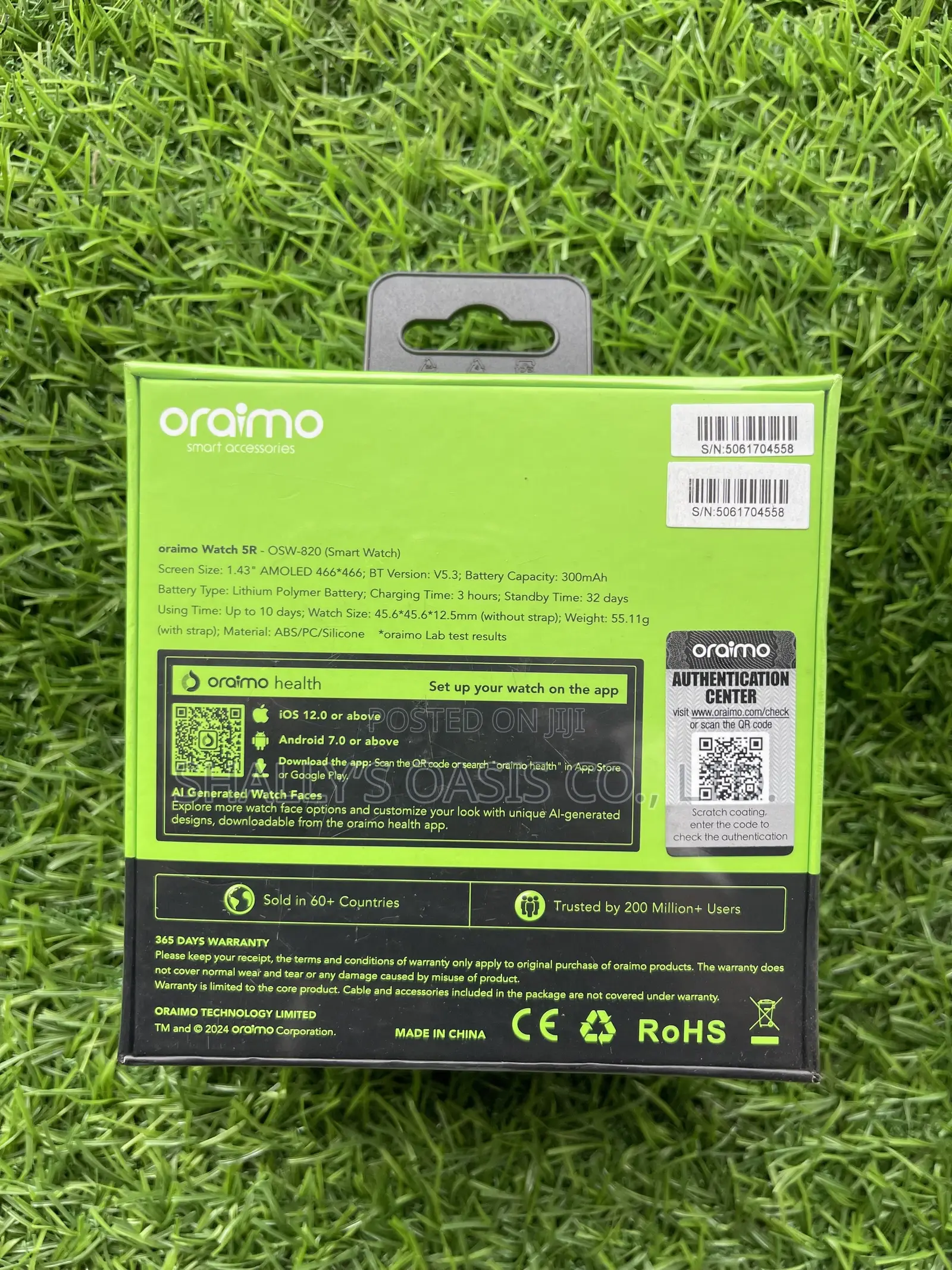 Original Oraimo Watch 5R Smartwatch – 1.43" AMOLED (Bluetooth Calling)