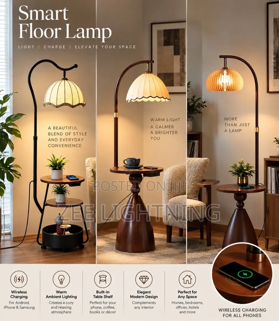 New Modern Wireless Charger Bedside Lamp