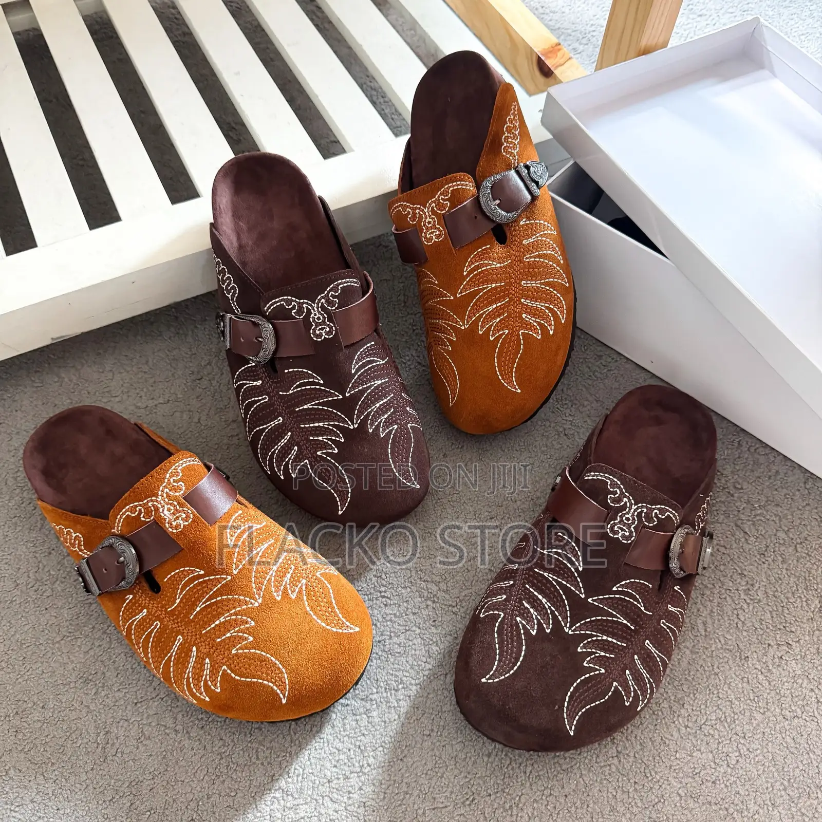 Original Embroidered Cow Boy Clogs Mules