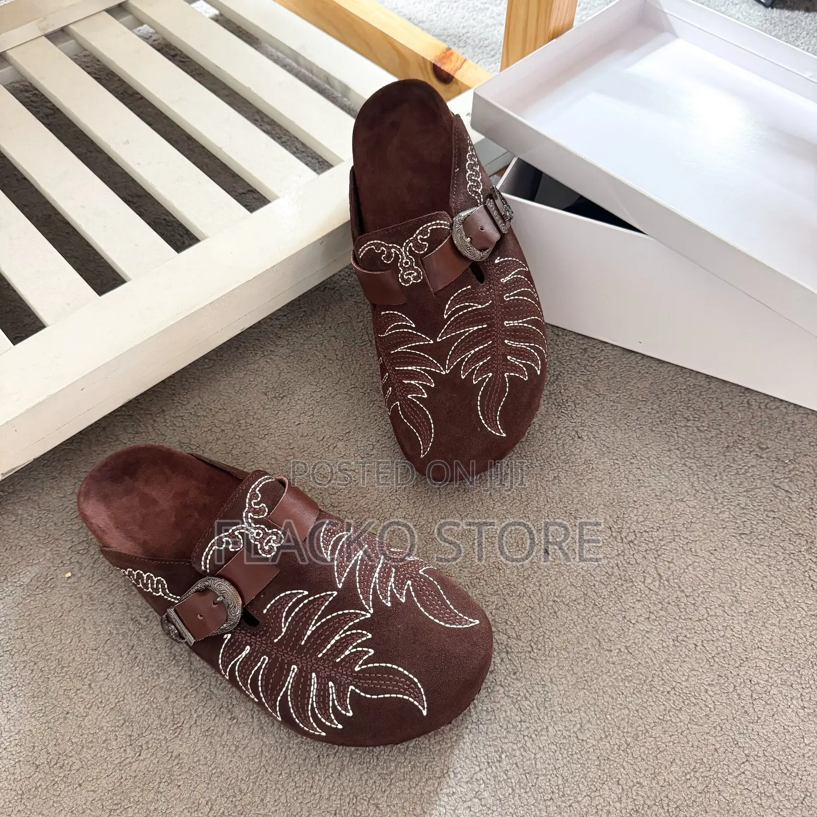 Original Embroidered Cow Boy Clogs Mules
