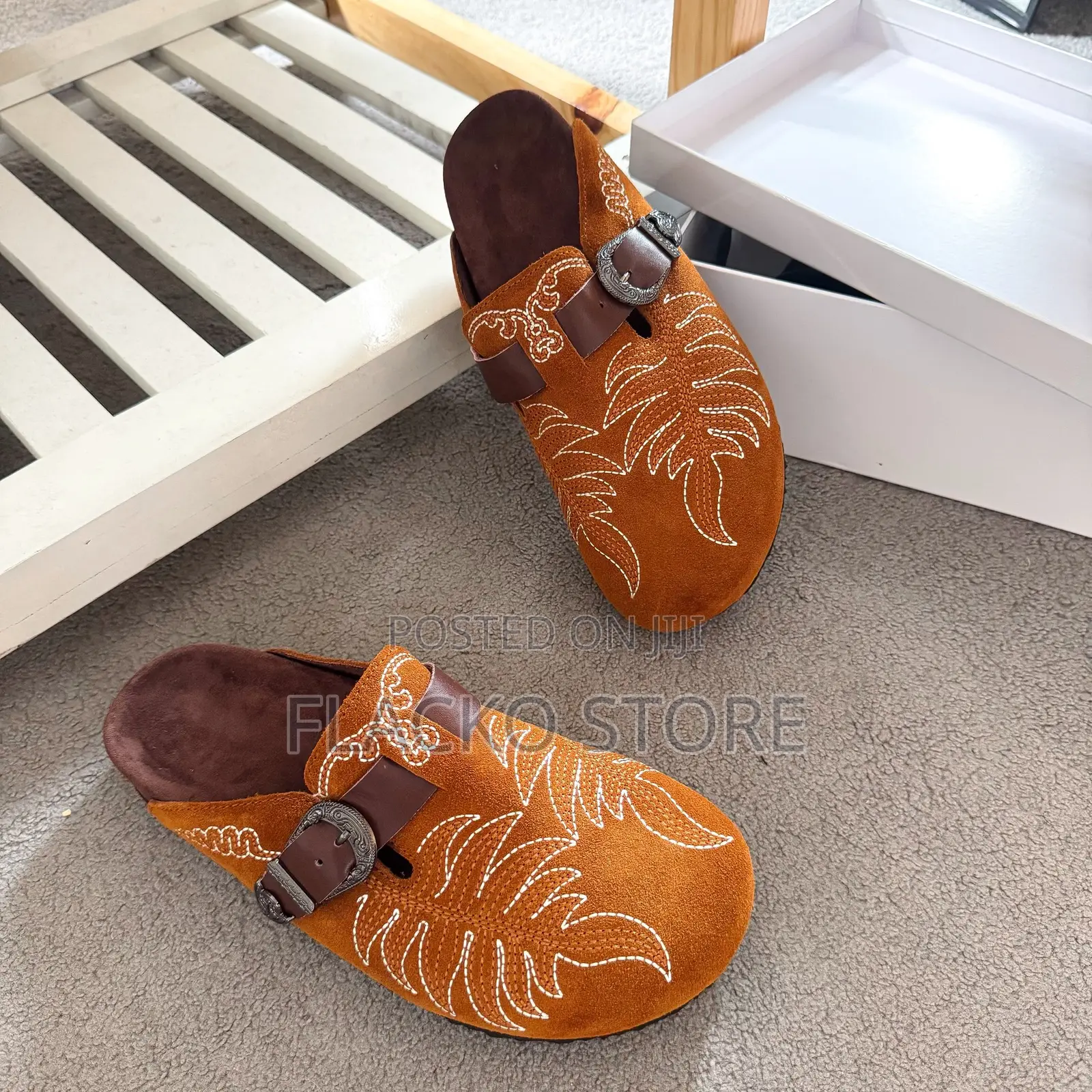 Original Embroidered Cow Boy Clogs Mules