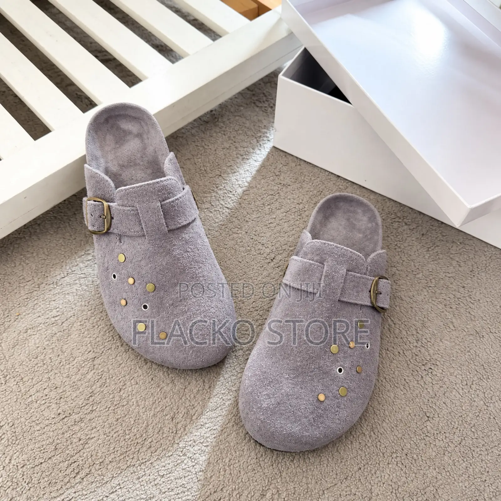 High Quality Studded Suede Birkenstock Mules