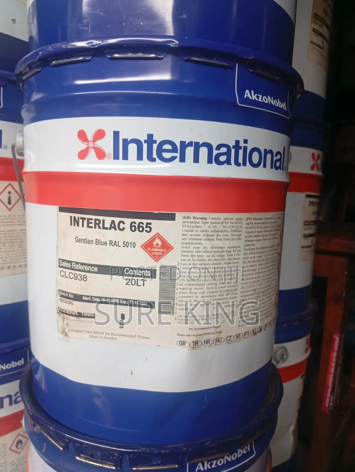 New AkzoNobel Interlac 665 Blue Paint