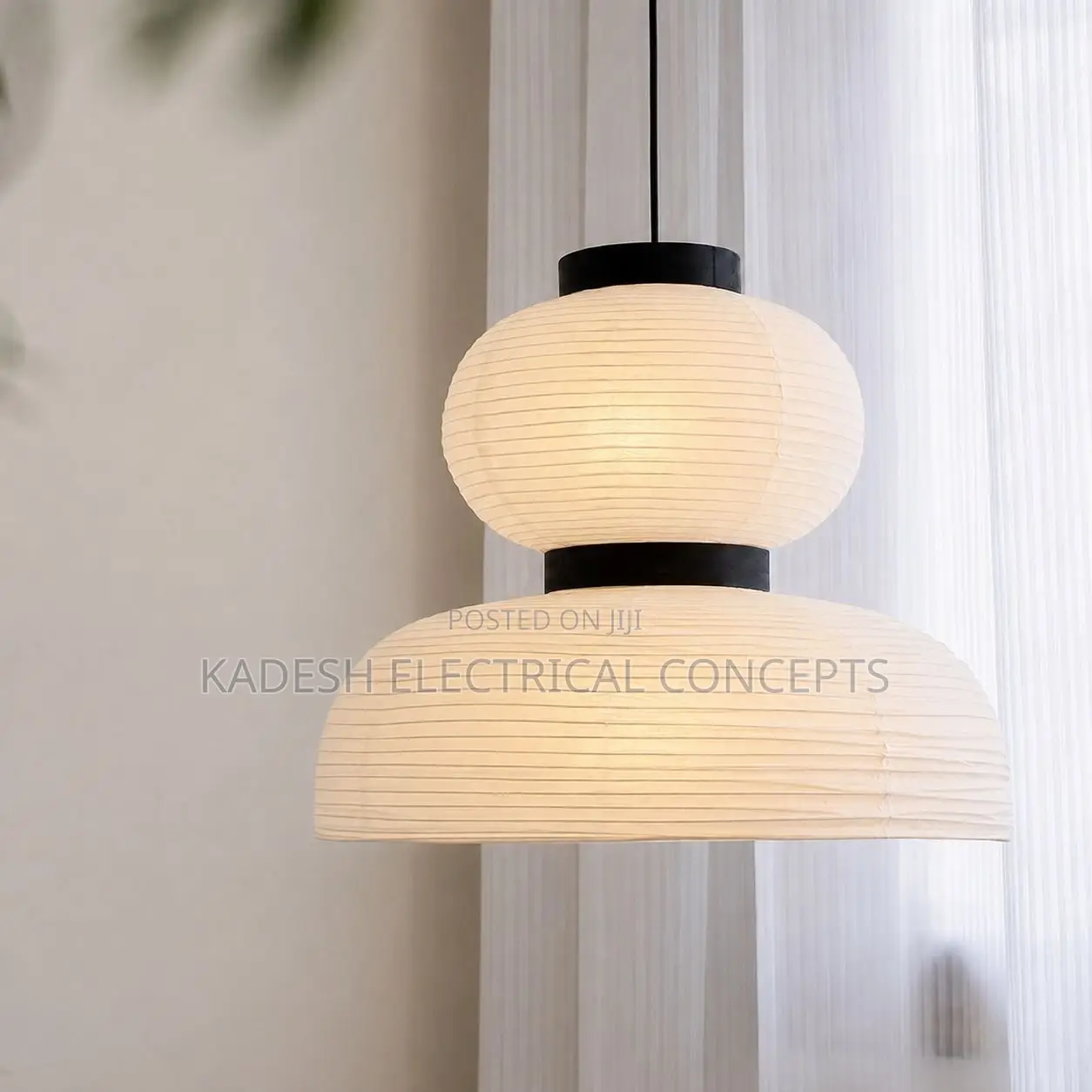 Wabi Sabi Rice Paper Pendant Lamp LED Chandelier for LivingRoomCeiling