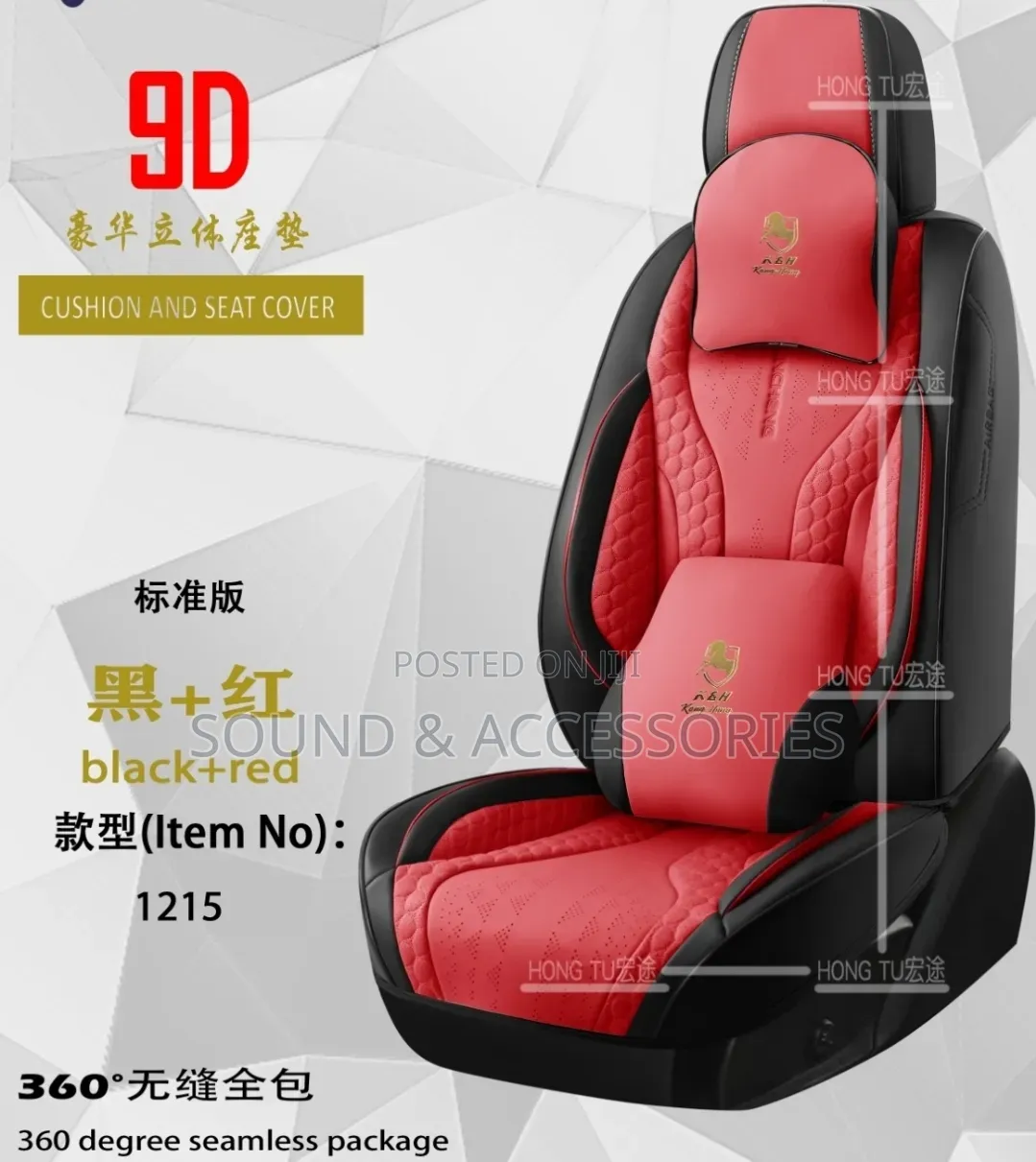 Car Luxury 11d High Quality Black+red Full Universal Ht1215 Seatcover