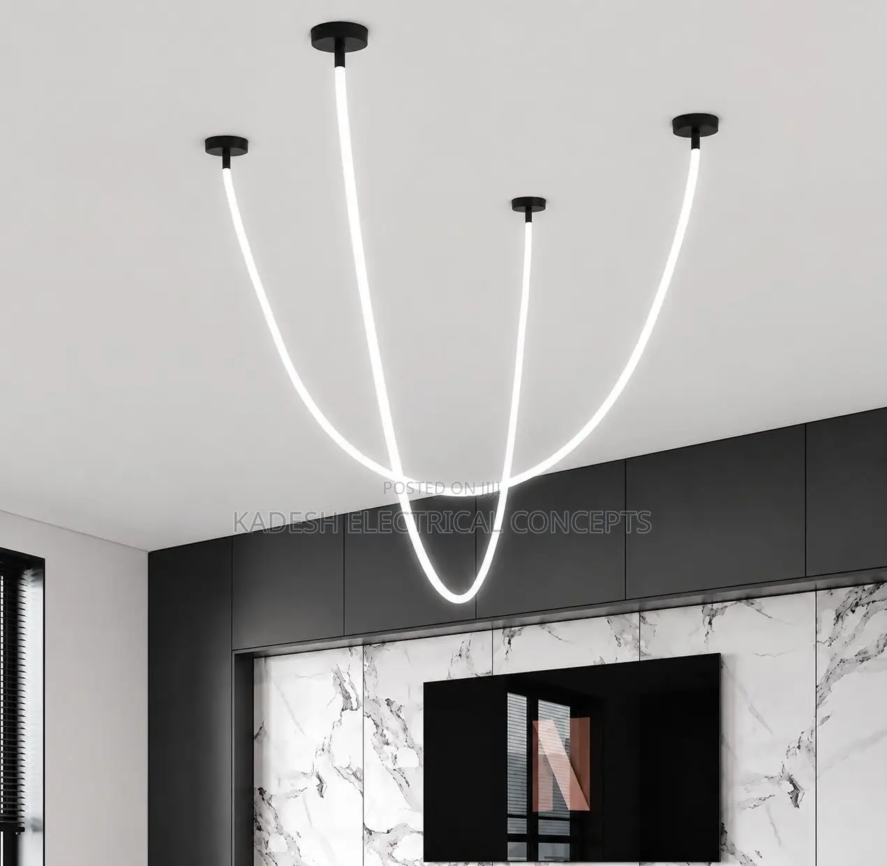 Nordic Long Line Chandelier Modern Flexible Long Tube LED Lights
