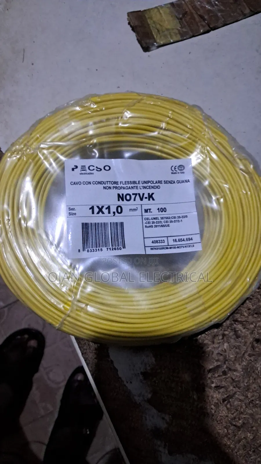 Pacso 1mm Single Flex Yellow Wire