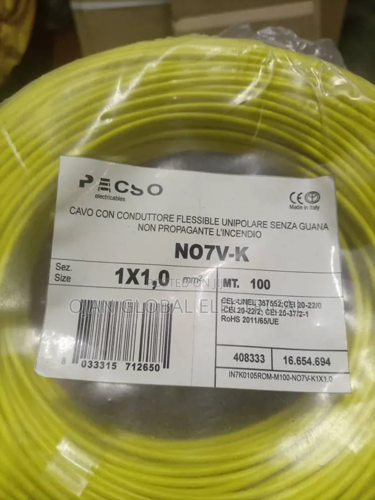 Pacso 1mm Single Flex Yellow Wire