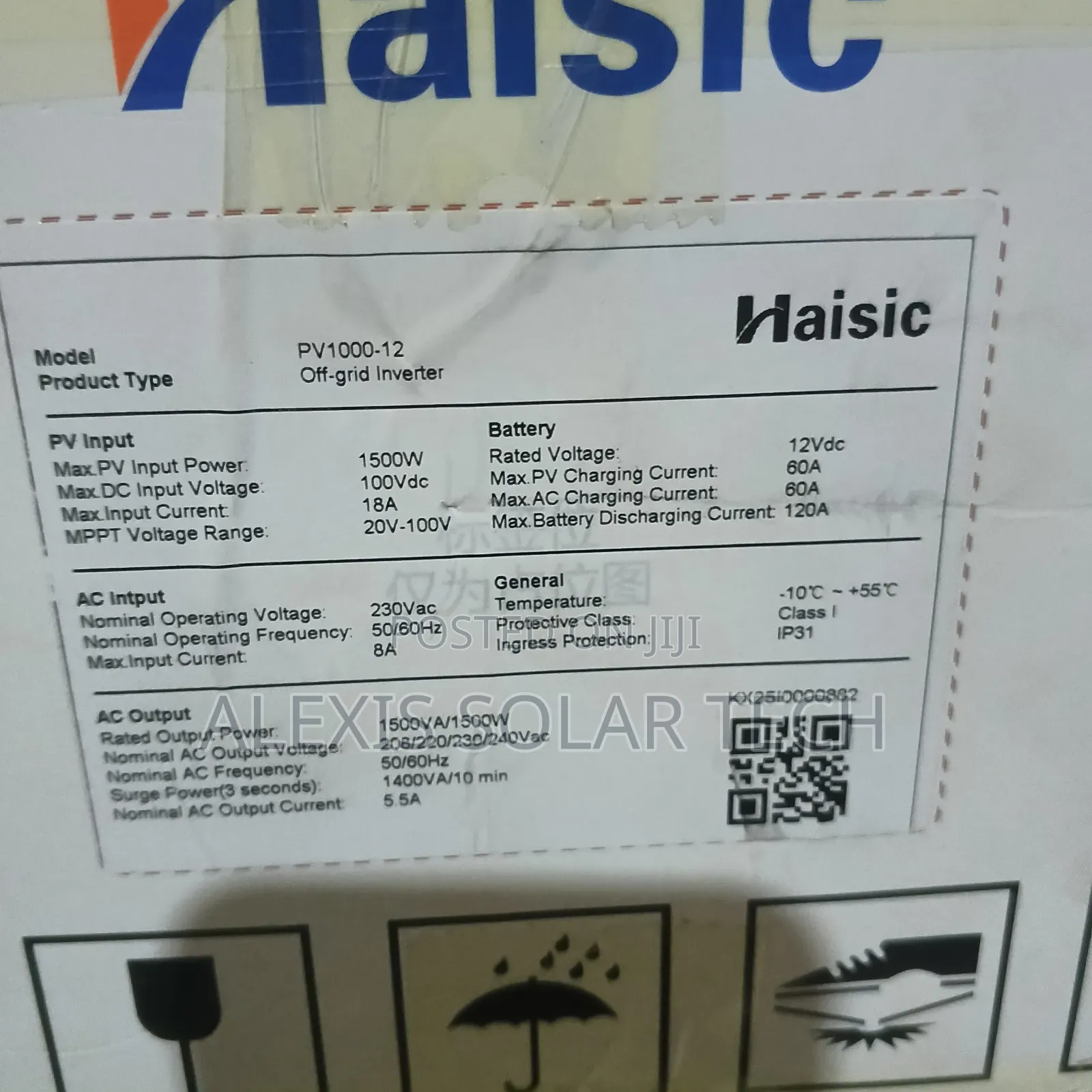 1.5kva 12v Haisic Solar Hybrid Inverter