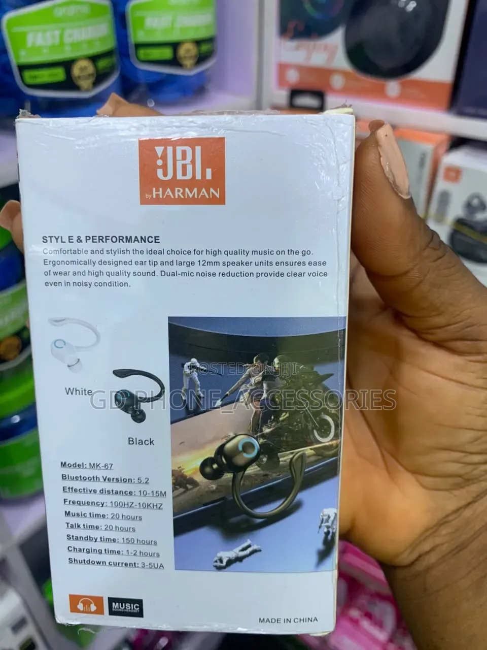JBI MK-67 True Wireless Bluetooth 5.2 Earbuds With Ear Hook