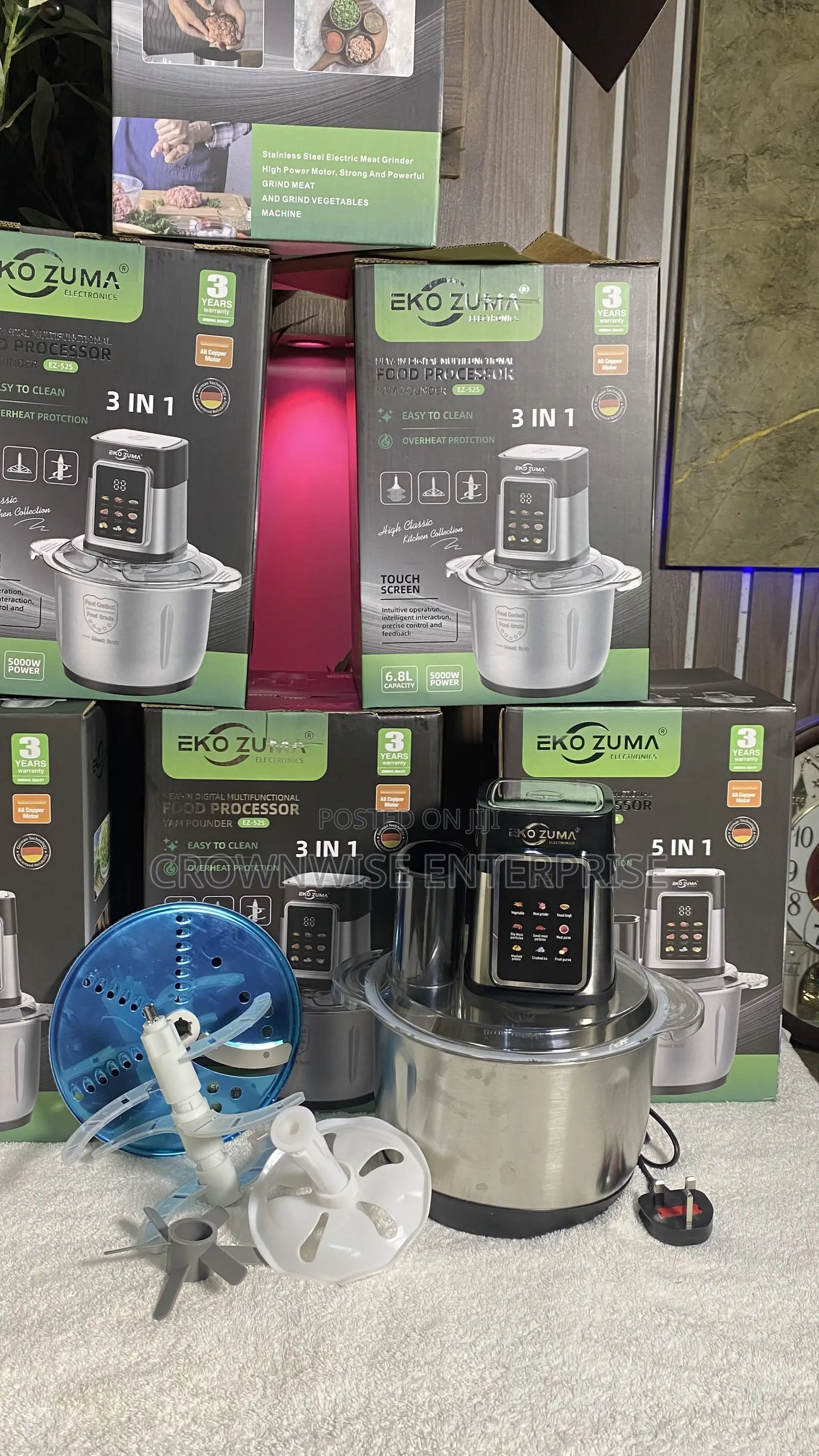 Eko Zuma 6.8L 5-in-1 Multifunctional Food Processor Yam Pounder