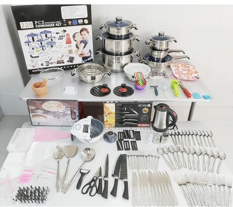220-Piece Cookware Kitchen Set–Complete Cooking Baking Set in Box