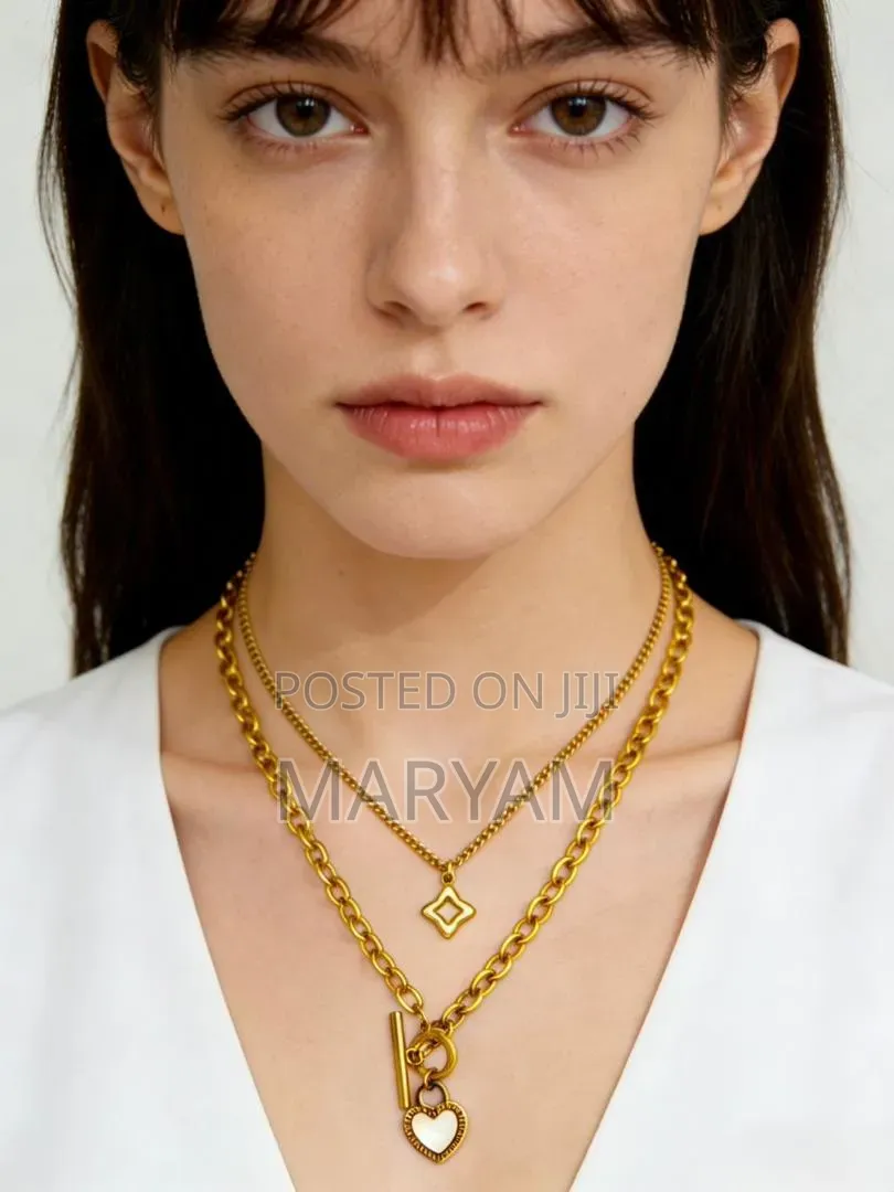 Elegant Double-Layer Gold Heart Necklace