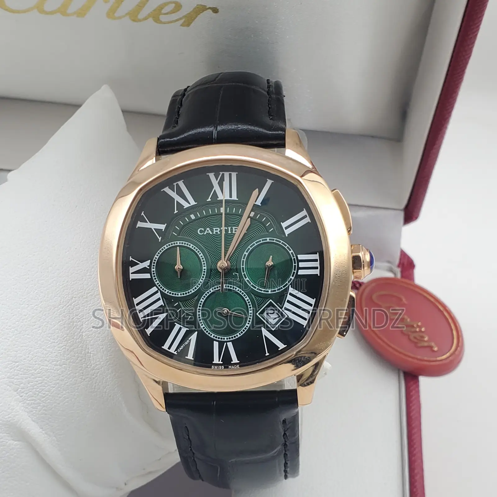 Cartier Leather Strap Wristwatches in 2 Colours.