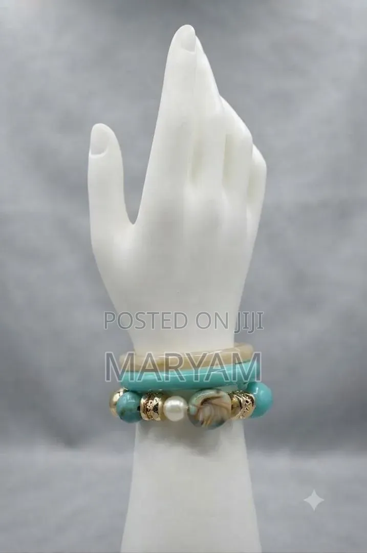 Marble-Effect Acrylic Bangle Stack Set