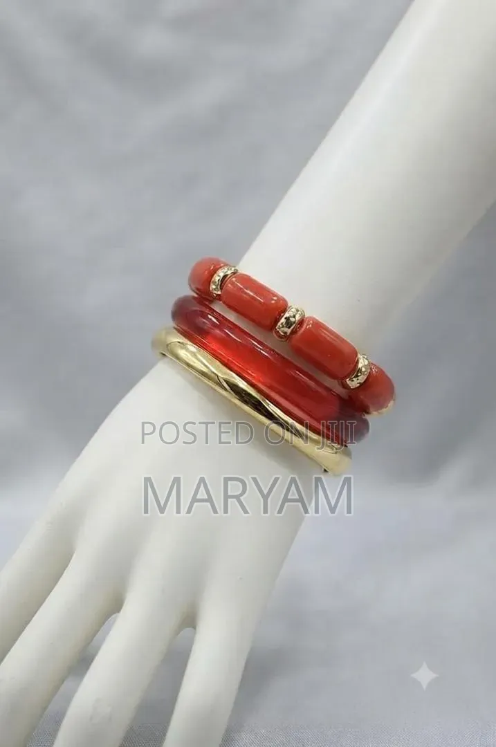 Marble-Effect Acrylic Bangle Stack Set