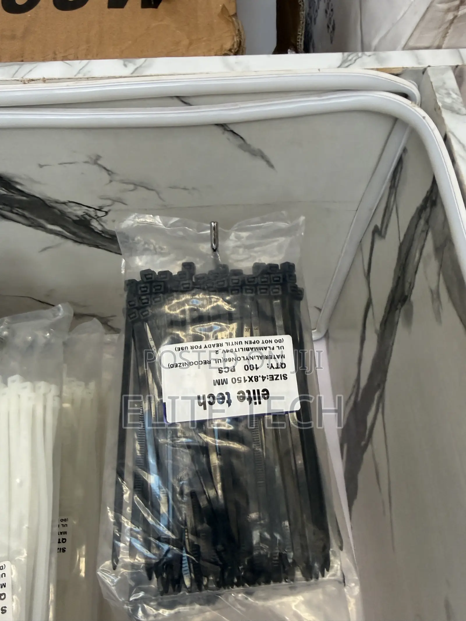 Heavy-Duty 4.8mm X 150mm Black Cable Ties (Elite Tech) – Pack of 100