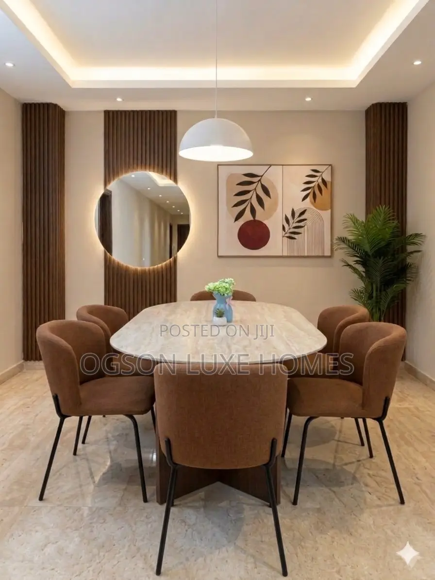 Modern Luxury 6 Seaters Dining Set (Marble Top)