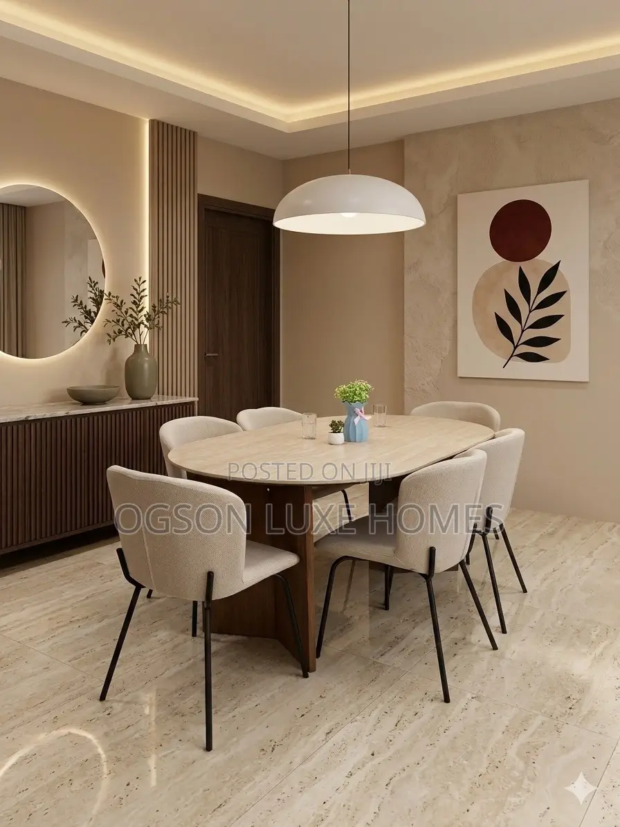 Modern Luxury 6 Seaters Dining Set (Marble Top)