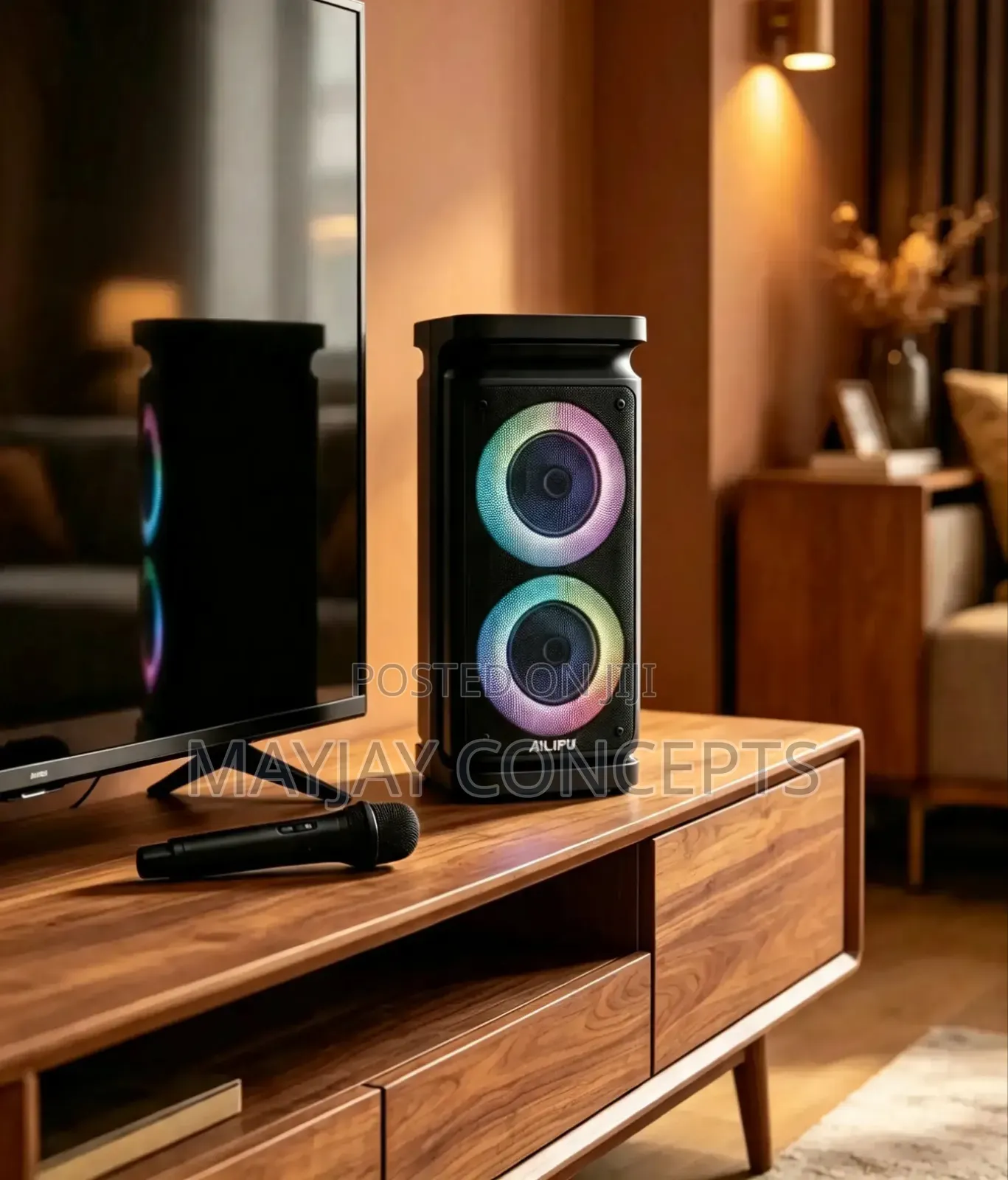 AILIPU SP-7409 40W Portable Bluetooth Speaker With Wireless Mic