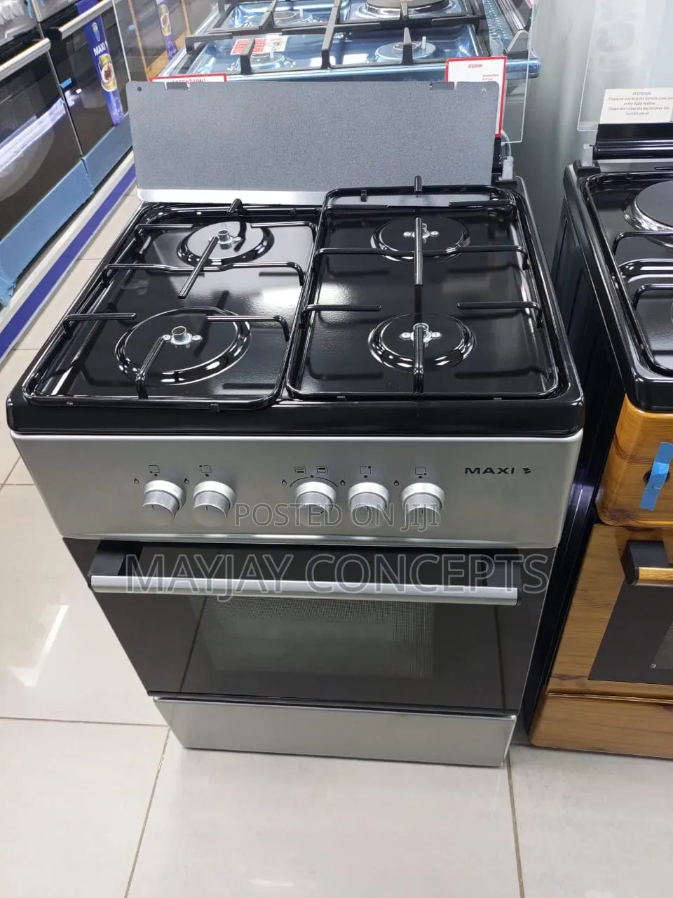 MAXI 60x60 4-Burner Gas Cooker With Oven,Grill Spacious Cooking Design