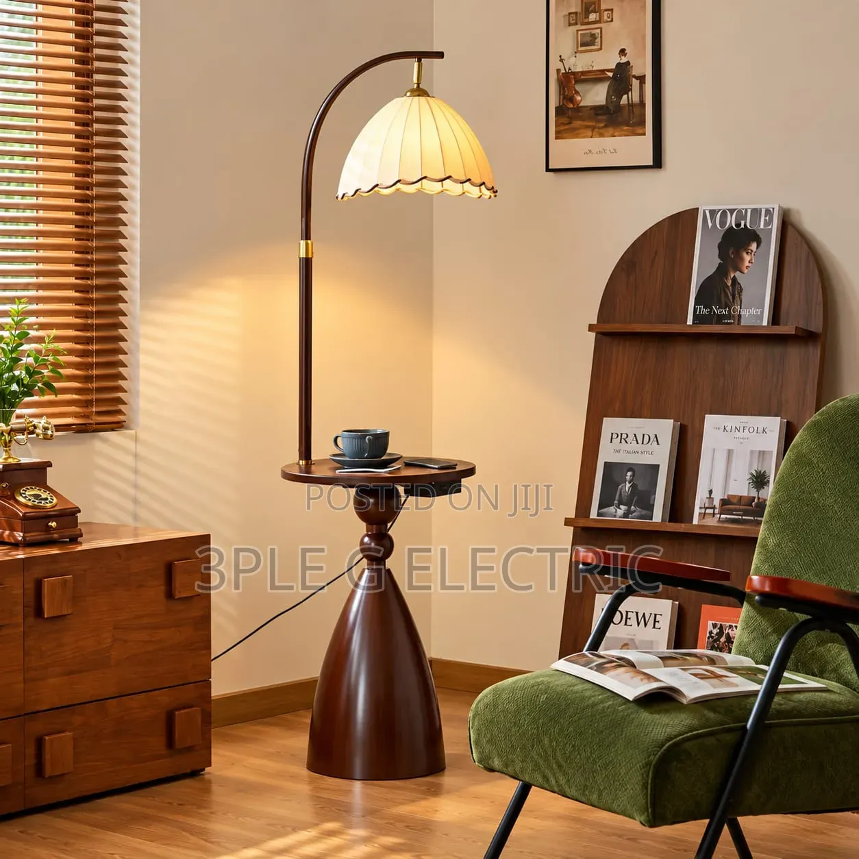 Wine Body Floor Lamp With Wireless Charging + USB 