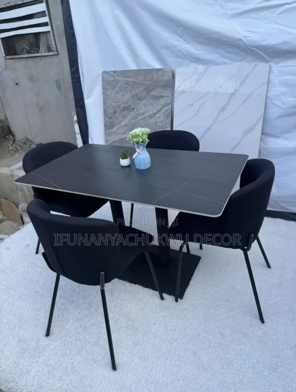 Dining Set (Marble Dining With Strong Executive Chairs)