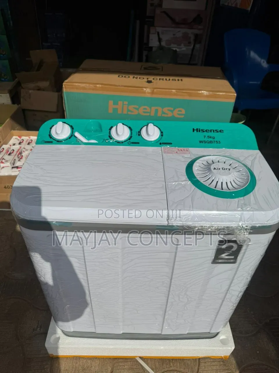HISENSE WSQB753 7.5KG Twin Tub Washing Machine With Air Dry