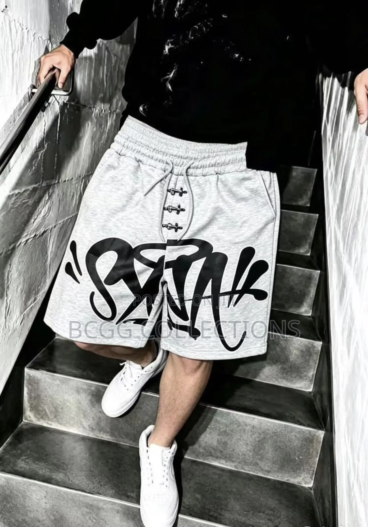 Premium Designer Graffiti Print Drawstring Streetwear Shorts