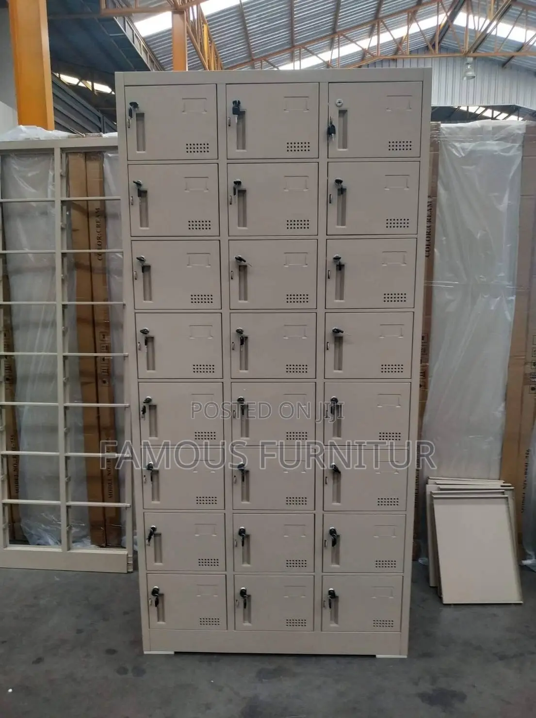 This Is a 24-Door Worker Locker model.with Individual Key-Locked Doors