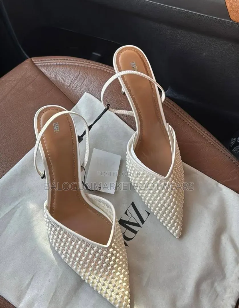 Off White Cover Front Low Heel