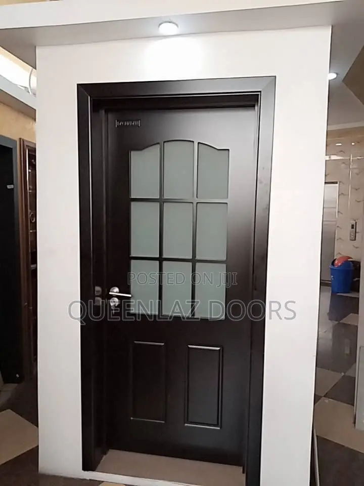 Solid Wood With Glass Door Brown