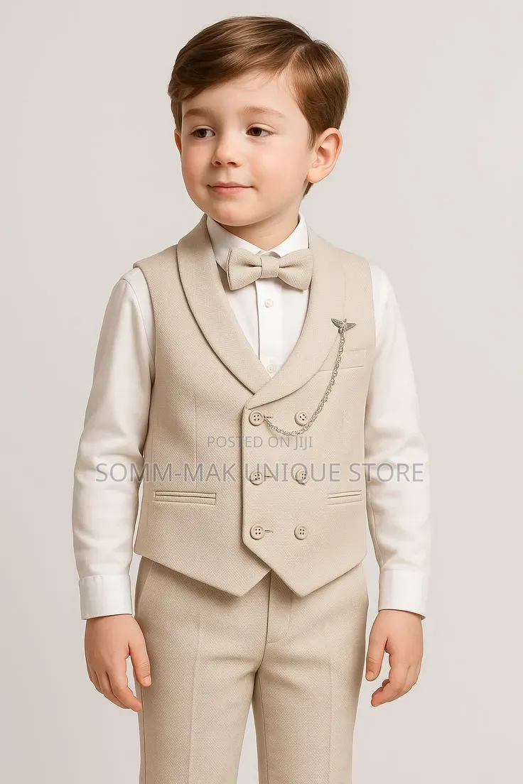 Tuxedo Turkey Kids Suit- Carton Brown 3pcs Set
