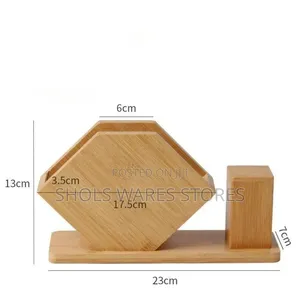 3-in-1 Bamboo Napkin Holder With Toothpick