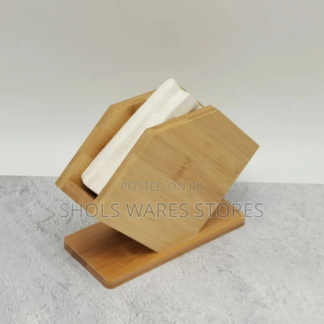 Bamboo Napkin Holder / Serviette Holder - Natural Wood.
