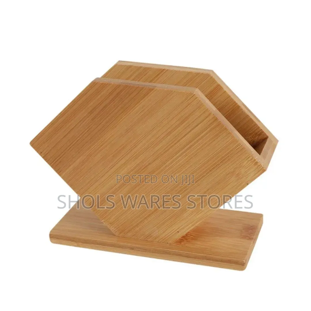 Bamboo Napkin Holder / Serviette Holder - Natural Wood.