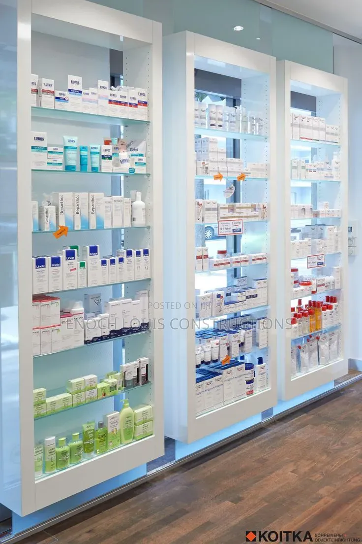 We Construct Wooden and Metal Pharmaceutical Shelves