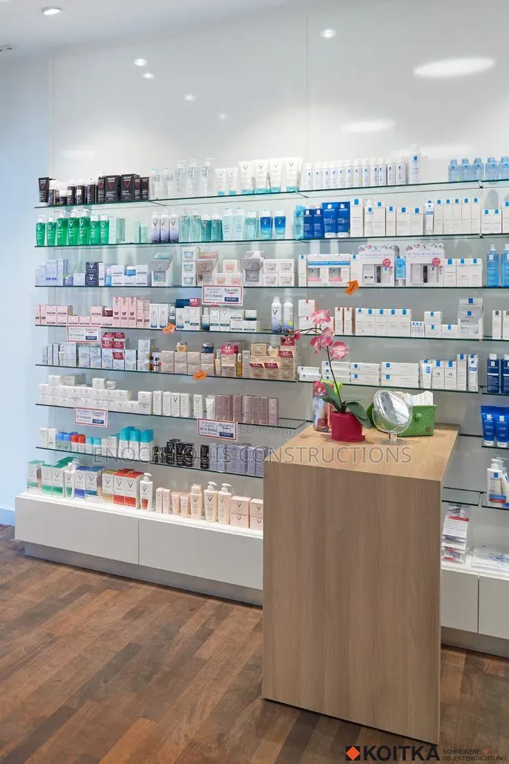 We Construct Wooden and Metal Pharmaceutical Shelves