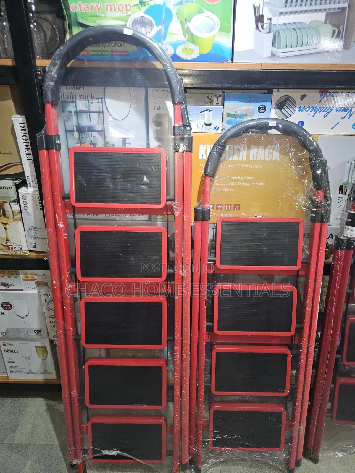 High-Quality Foldable Household Steel Step Ladders (3, 4, 5 Steps)