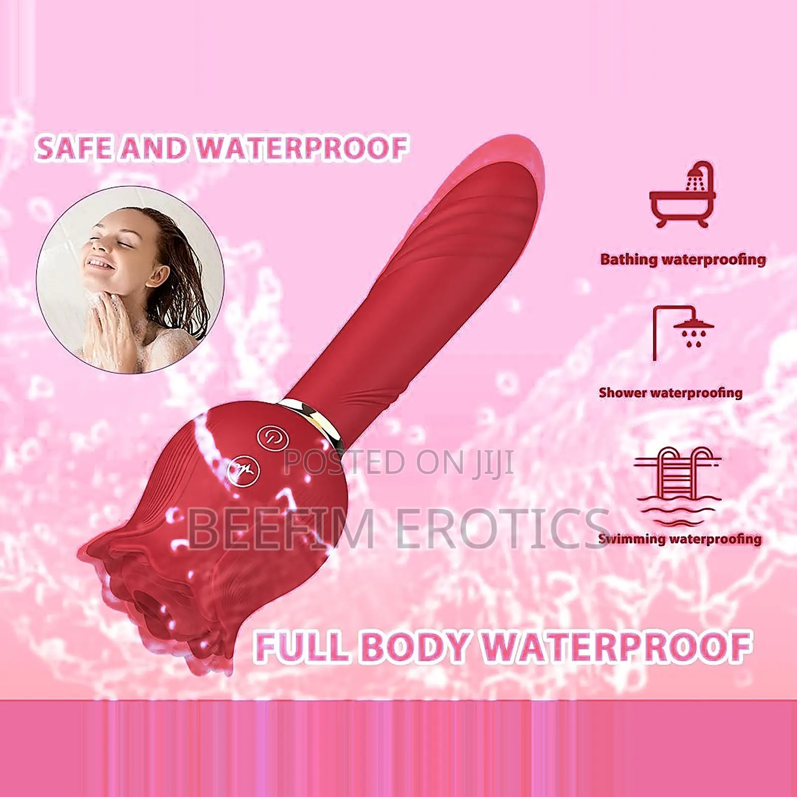 Rose Tongue Licking Telescopic Vibrator G-Spot Dildo Hollow Sucker
