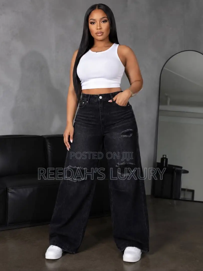 Edgy Distressed Black Jean