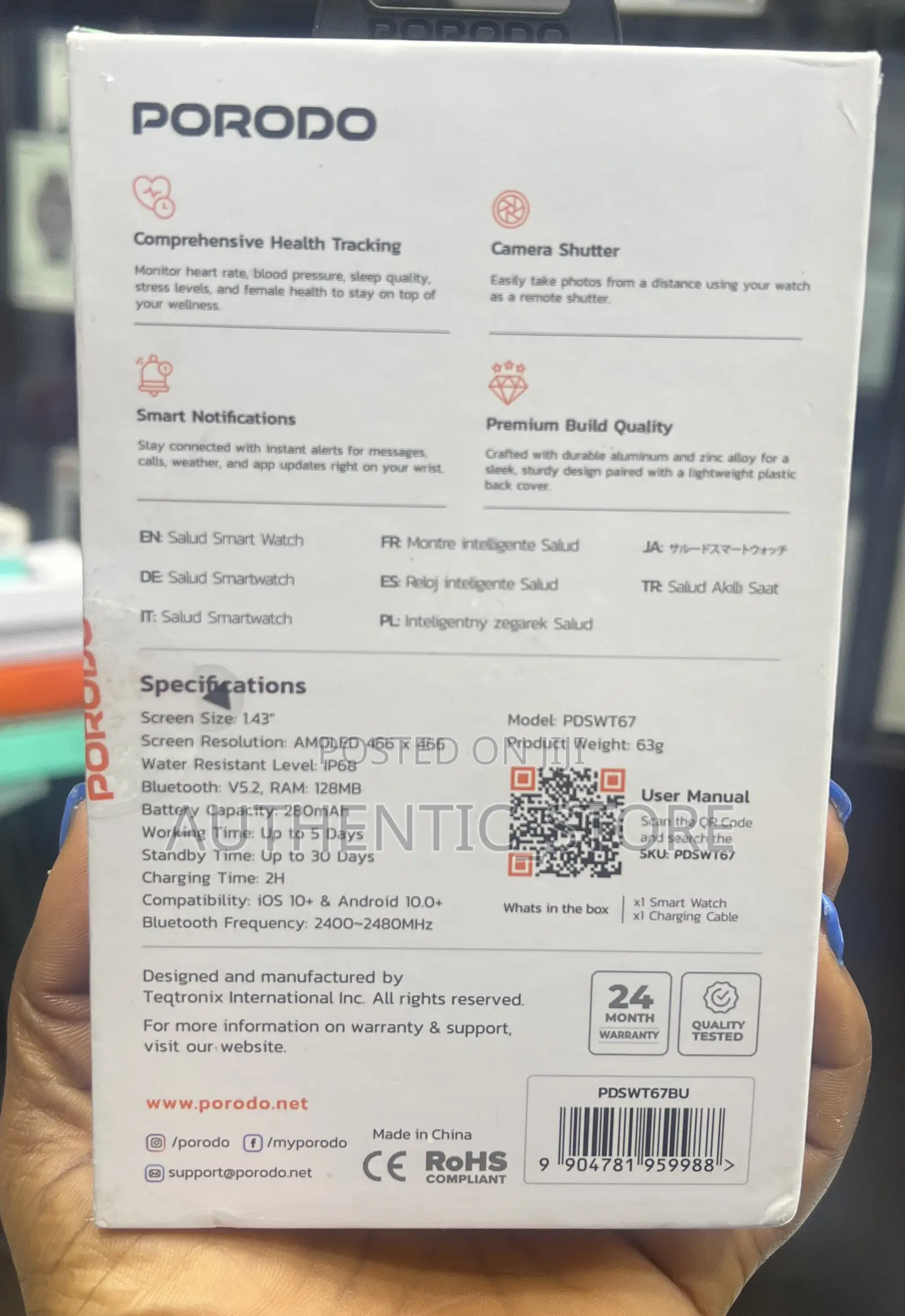 Porodo Salud Smart Watch