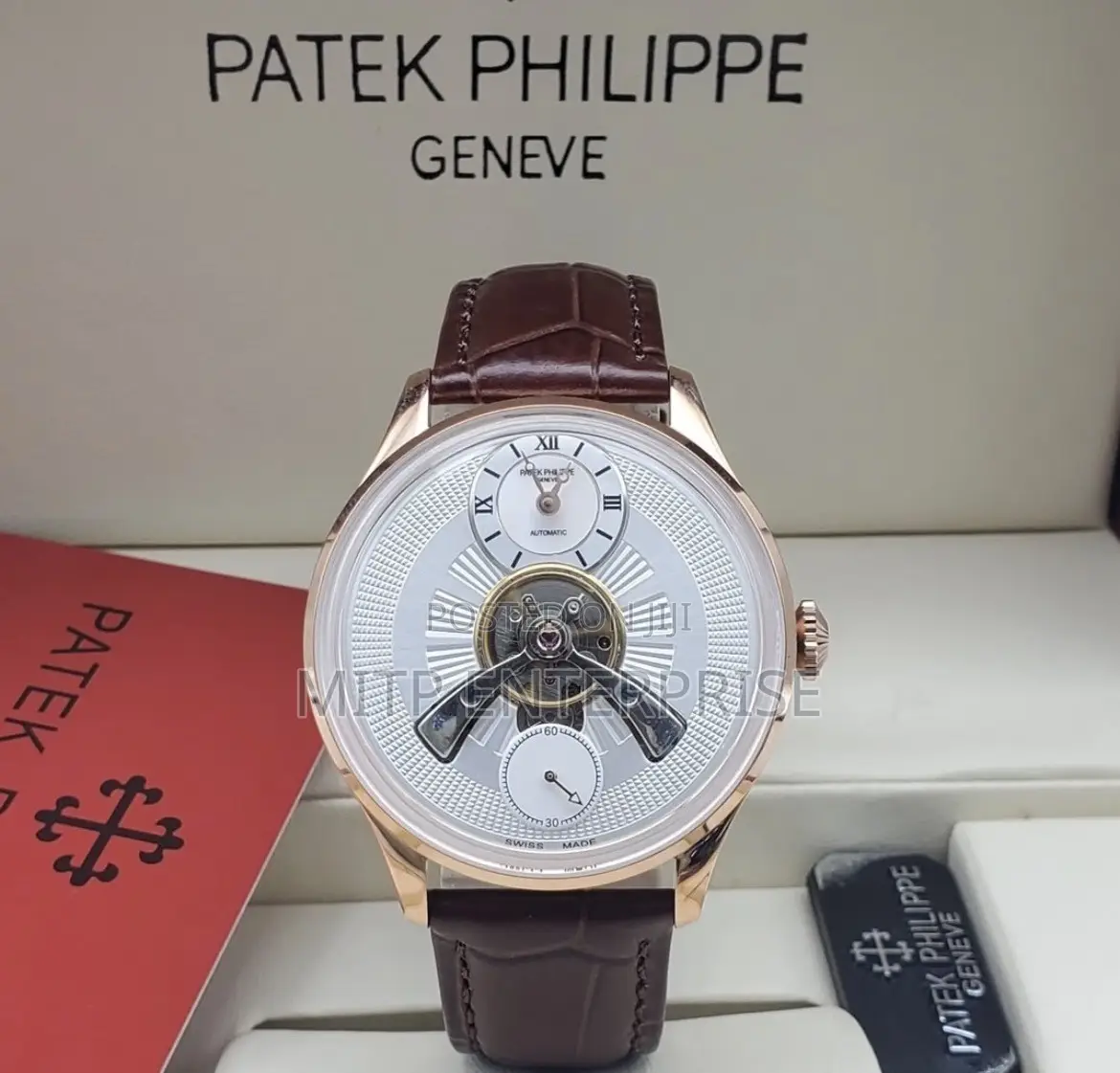 Patek Philippe Genuine Leather Strap Watches for Men