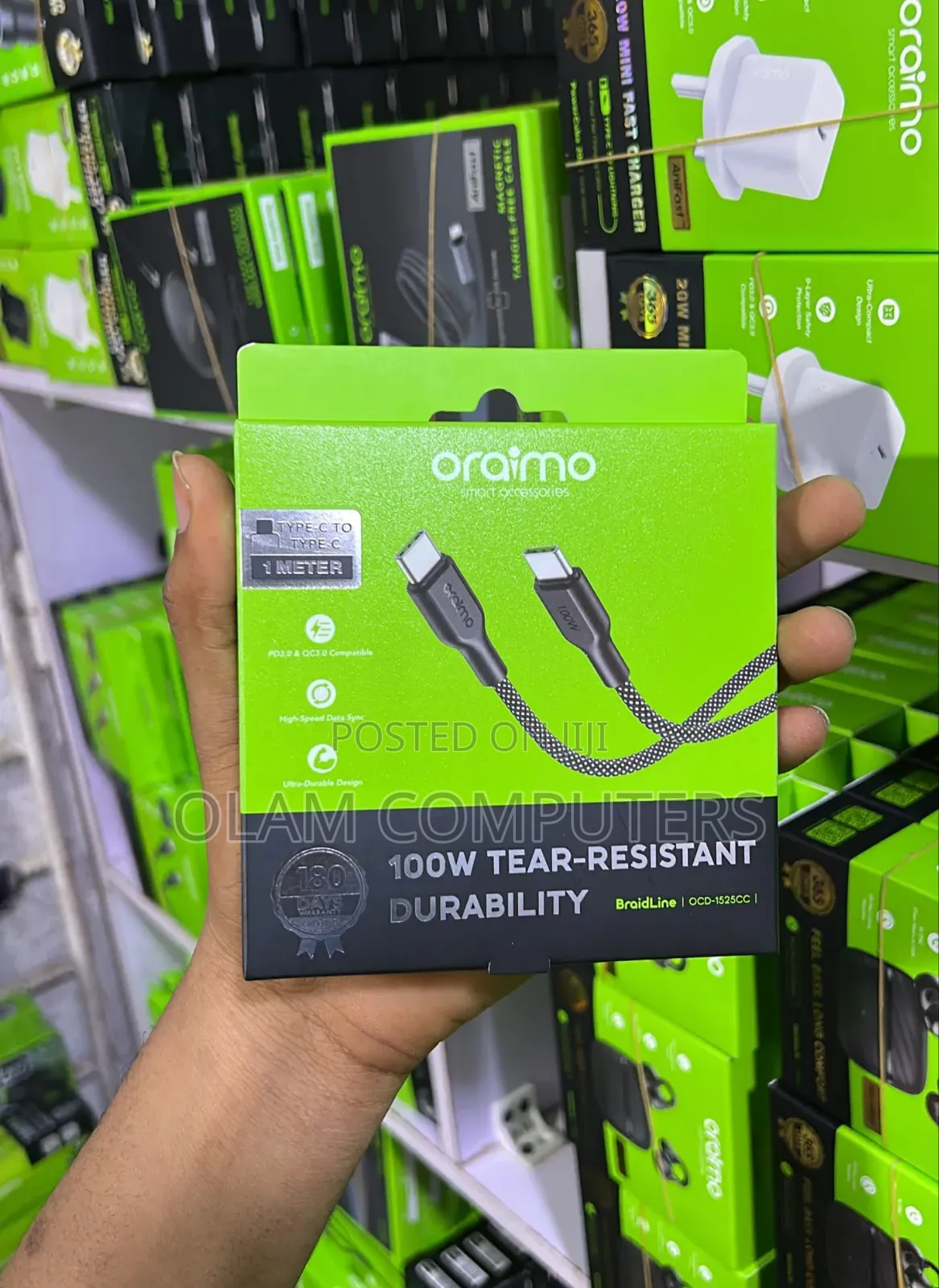 Oraimo 100W Tear-Resistant Durability BraidLine OCD-1525CC